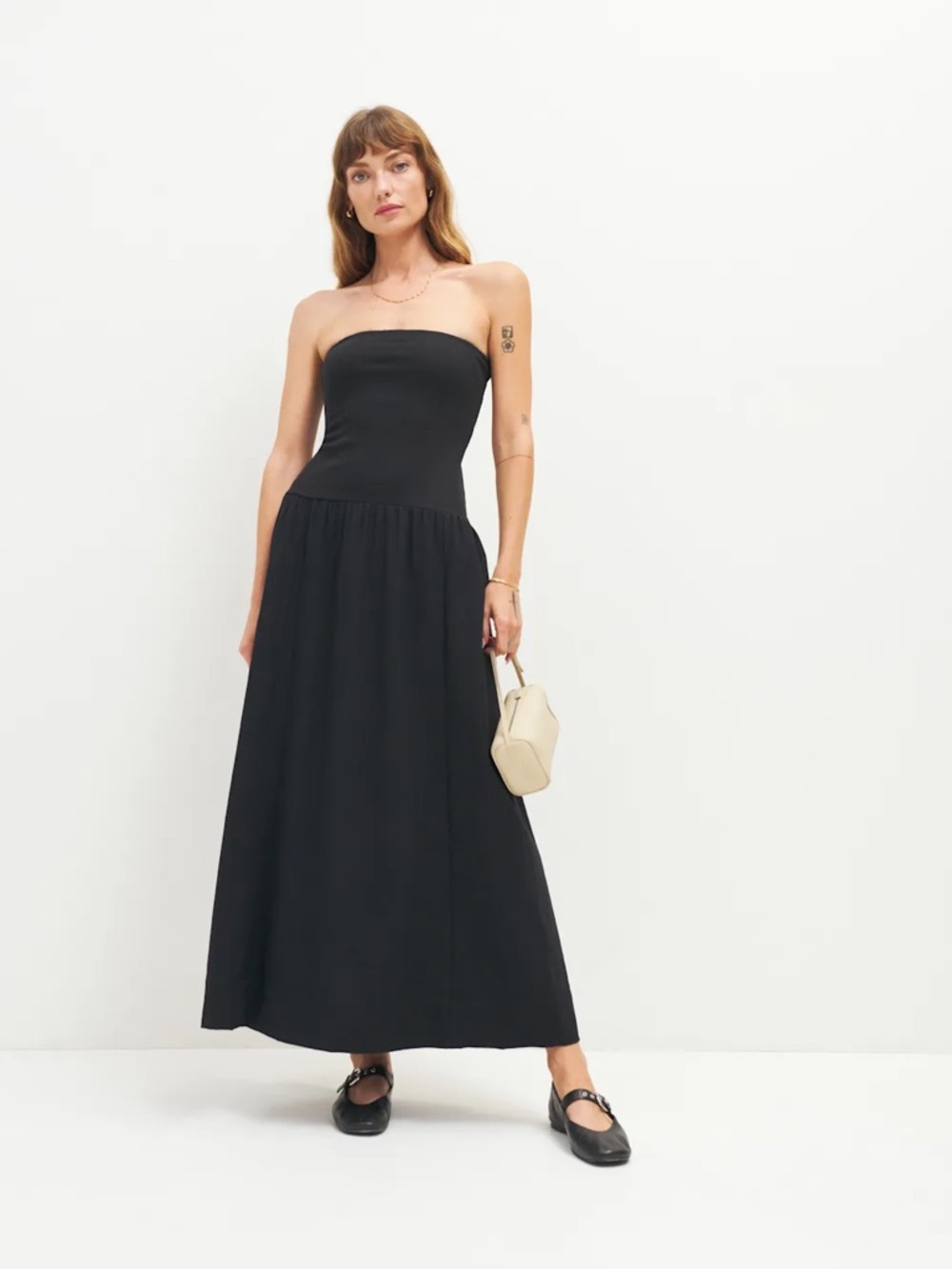 Reformation Safiya Dress Black - Size S